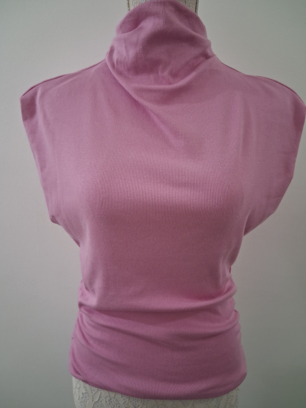 Michael Stars Sleeveless Cowl Turtleneck Sweater - Dusty Rose